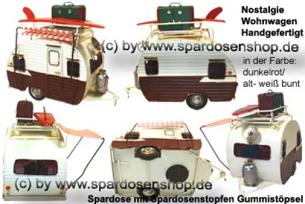 Nostalgie Wohnwagen dunkelrot Gesamt Nostalgie Wohnwagen dunkelrot Gesamt